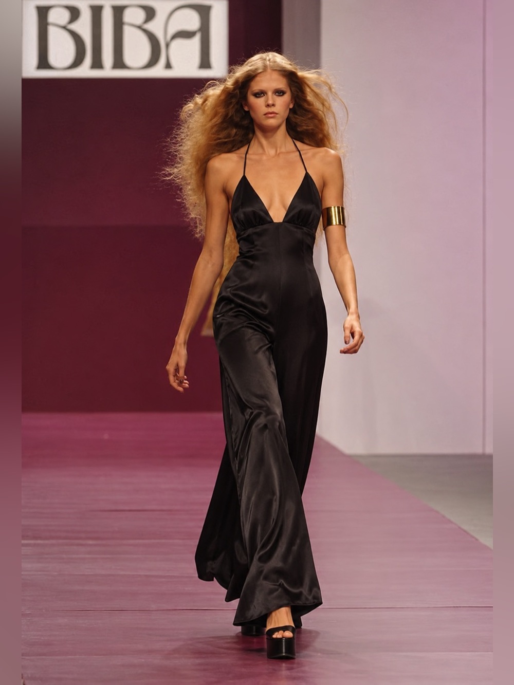 HOLT RENFREW BIBA Black Satin Jumpsuit